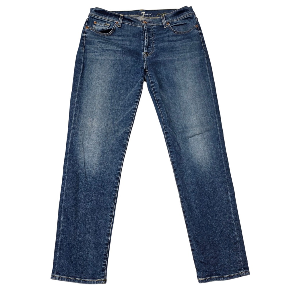 7 For All Mankind Josefina Skinny Boyfriend Jeans Medium‎ Wash Size 27